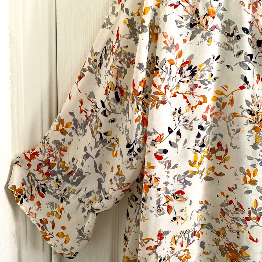 Van Heusen Lightweight Long Sleeve Lace Floral Cream White Blouse Shirt Top - Picture 4 of 10